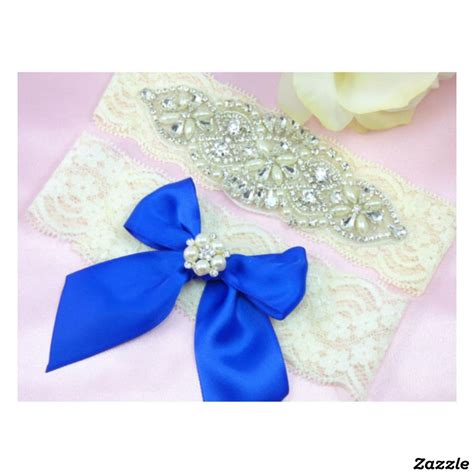 Grace Rhinestone Wedding Ivory Garter Set w/Bow Personalized Wedding Garter, Custom Wedding ...