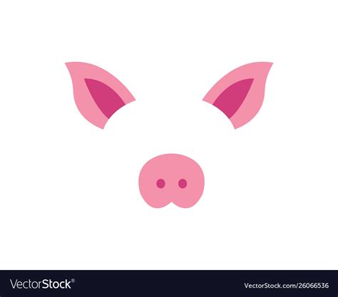 Pig face elements set animal character ears Vector Image