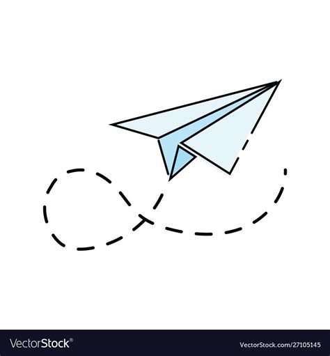 Cartoon paper airplane. Logo of the aircraft made of paper. Vector illustration for children ...