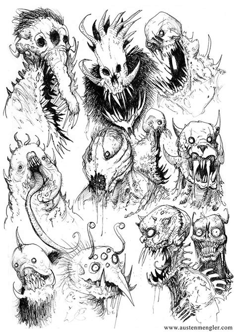 Monster Art, Monster Sketch, Creepy Monster, Monster Drawing, Monster Concept Art, Scary ...