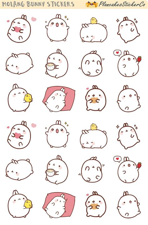 Molang Bunny Stickers Bunny Stickers Animal Stickers Rabbit | Etsy