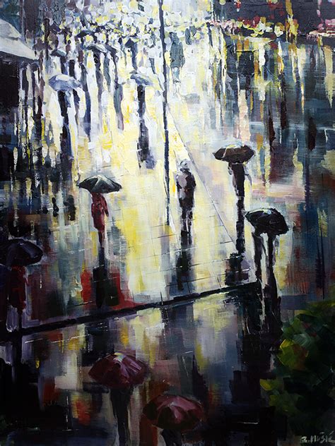 Rain Landscape Painting at PaintingValley.com | Explore collection of ...