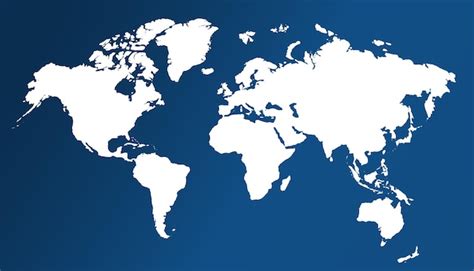 Premium Vector | World map isolated on white Blue map of the World Vector