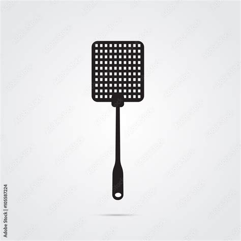 Fly swatter icon black and white, gray scale background Stock Vector ...