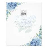 Modern Blue Hydrangea Wedding Invitation QR Code Flyer | Zazzle