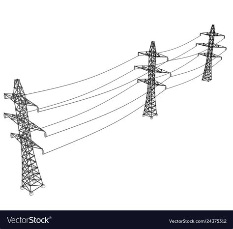 Electric pylons or towers concept Royalty Free Vector Image