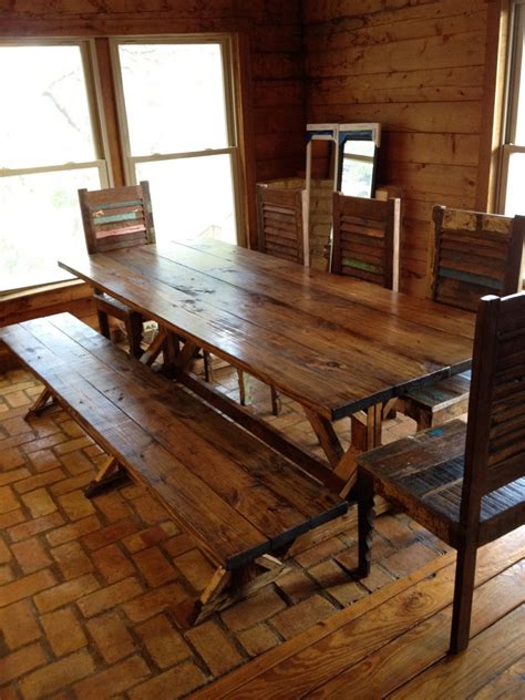 Rustic dining room table bench - Hawk Haven