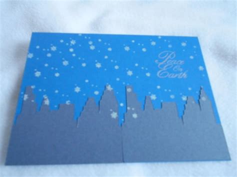 Handmade Peace on Earth Christmas Card, Die Cut Cityscape With Hand ...