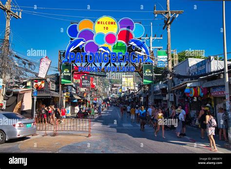 The entrance of Bangla Road in Patong near patong beach, the most ...