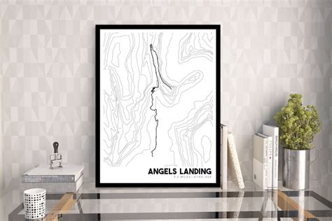 Angels Landing Trail Topographic Map Printable Angels Landing - Etsy