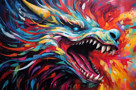 Colorful Fierce Dragon – Paint By Numbers