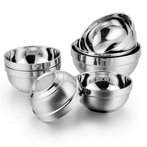 Quality 5Pcs Stainless steel Home Rice Bowl Double insulated Children Anti hot Food Container ...