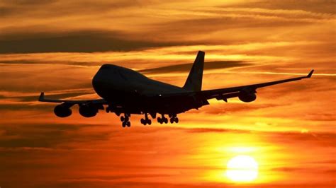 airplane, Landing, Silhouette, Sunset, Sky, Boeing 747 Wallpapers HD ...