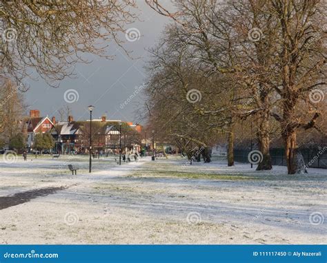 Winter Snow Park Scene London Stock Photo - Image of scene, london: 111117450