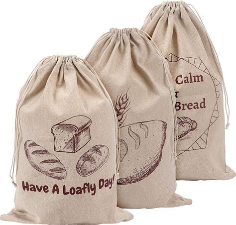 Amazon.com: Linen Bread Bags for Loaf Storage, Bags for Homemade Breads ...