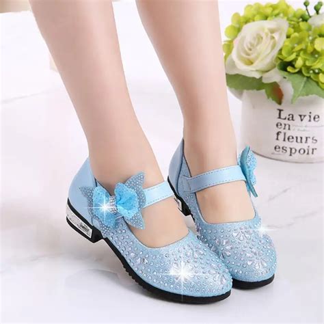 Fashion Girls kids Shoes Rhinestone Glitter Leather Shoes For Girls Spring Children Princess ...