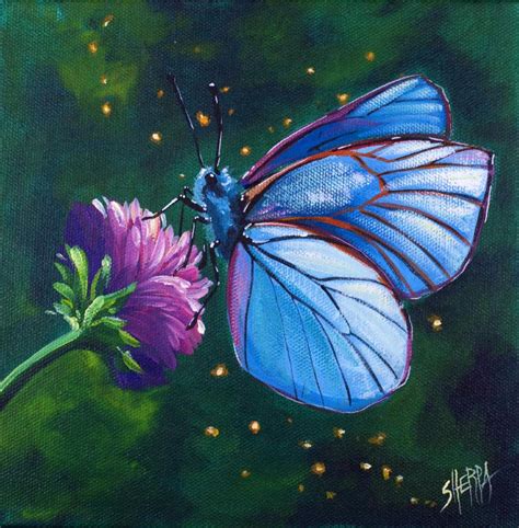 Blue Butterfly Easy Daily Painting Step By Step Acrylic Tutorials Day 15 #acrylicapril2020 | The ...