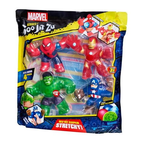 Heroes of Goo Jit Zu Marvel Hero 4-Pack, Spider-Man, Hulk, Iron Man and ...