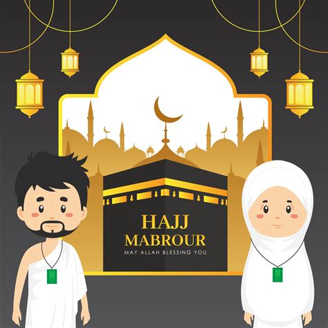 Hajj Mabrour Background with Character 2649950 Vector Art at Vecteezy