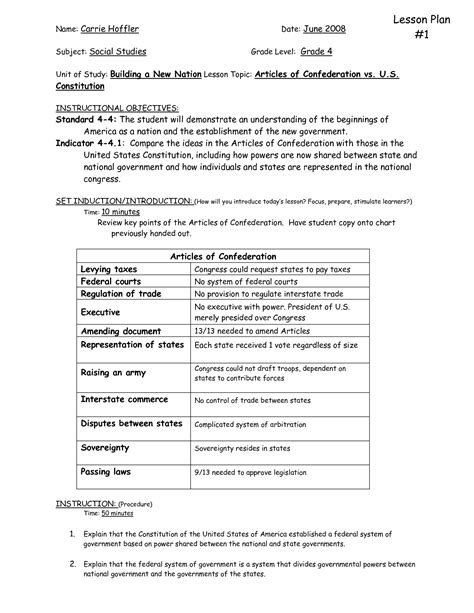 Articles Of Confederation Worksheet - Abhayjere.com