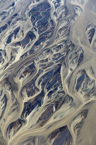 An aerial view of a river delta in Iceland. | River delta, Aerial view, River