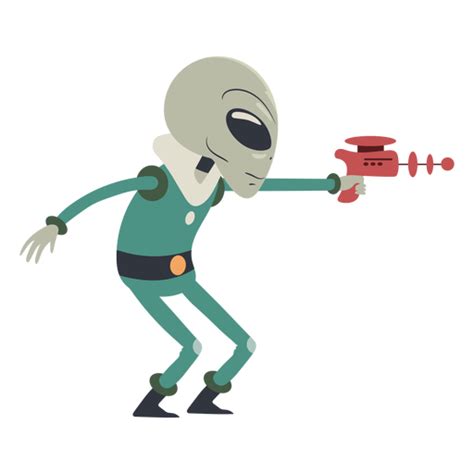 Alien Shooting Gun Character PNG & SVG Design For T-Shirts