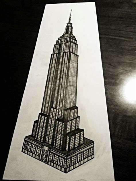 Sketch of Empire State Building | Architecture sketch, Building tattoo ...