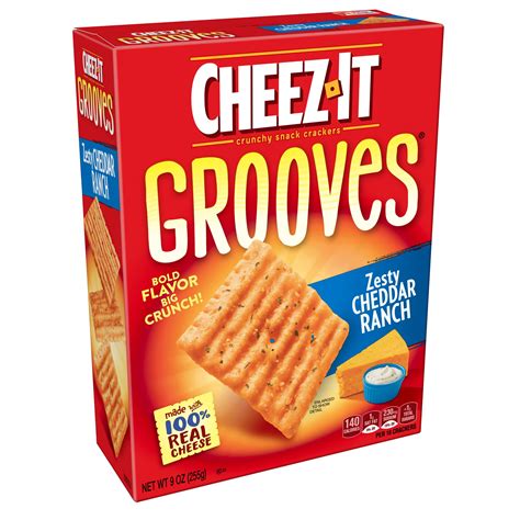 Cheez-It Grooves Snack Cracker, Zesty Cheddar Ranch, 9 oz. - Walmart.com