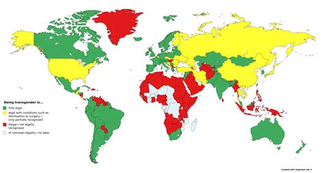 Pride map #3: Legality of being transgender [6460x3455] : r/MapPorn