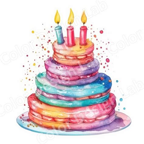 Colorful Birthday Cake Clipart Set 8 High Resolution PNG - Etsy