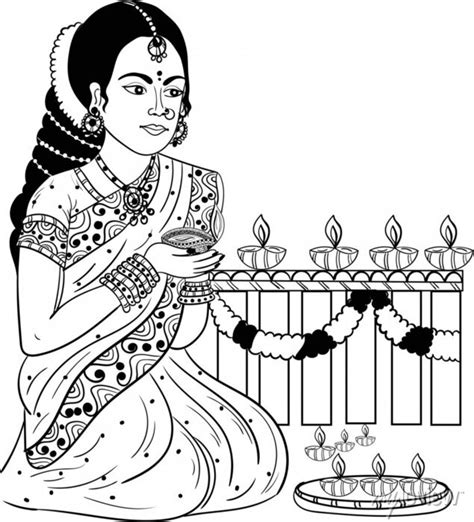 Hindu Festival Clipart Black