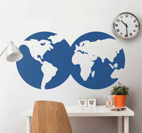 Earth globe map wall decal - TenStickers