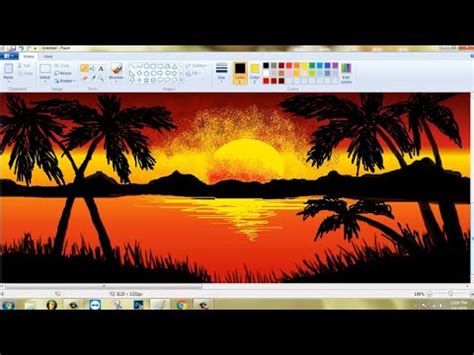 Sunset Ms Paint Drawing - img-wildflower