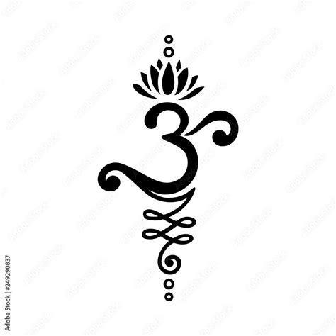 Unalome Om Lotus Flower Symbol Stock Vector | Adobe Stock