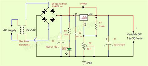 Variable Regulated Power Supply IC LM317 - theoryCIRCUIT - Do It Yourself Electronics Projects