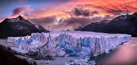 Ice formation, glaciers, Perito Moreno, Argentina, sunset HD wallpaper ...