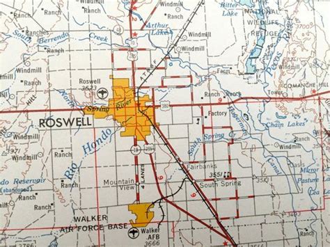 Antique Roswell, New Mexico 1961 US Geological Survey Topographic Map ...