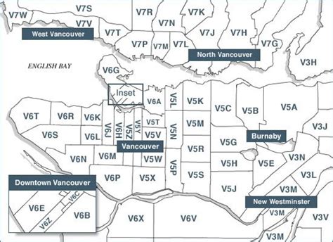 Vancouver postal code map - Vancouver island postal codes map (British ...