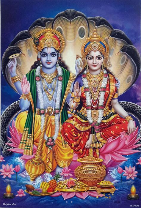 LORD VISHNU DEVI Lakshmi on Sheshnaag Poster 12x17 Inch High Quality Paper - $6.95. Lakshmi ...