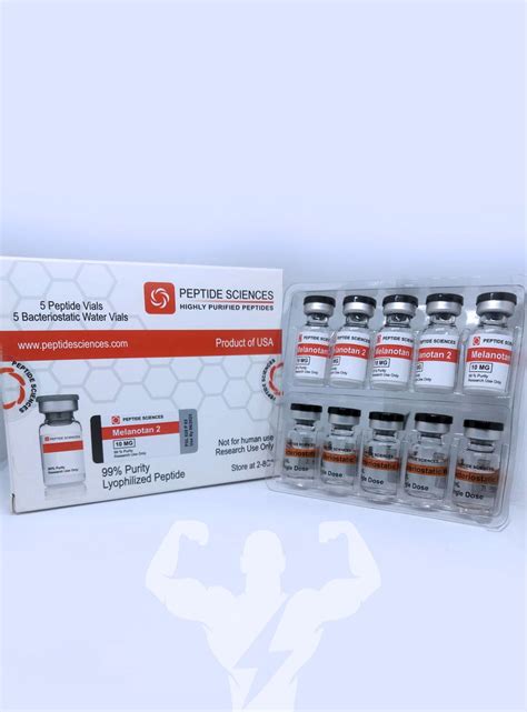 Peptide Sciences Melanotan 2 10 Mg 5 Vials + Anti Bacterial Water - All ...