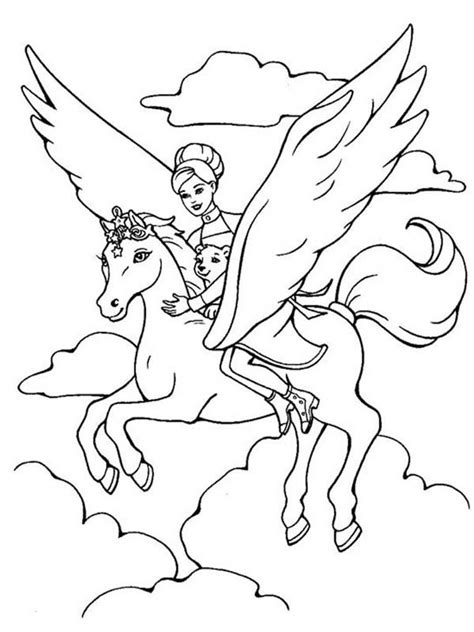 barbie unicorn coloring pages - Clip Art Library