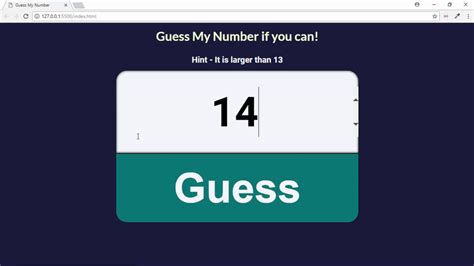 Guess The Number Game Online