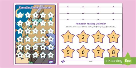 Ramadan Fasting Calendar (teacher made)