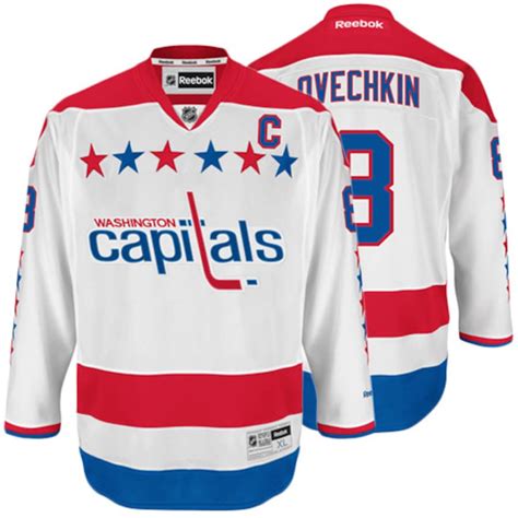 Reebok Alexander Ovechkin Washington Capitals White Alternate Premier Jersey