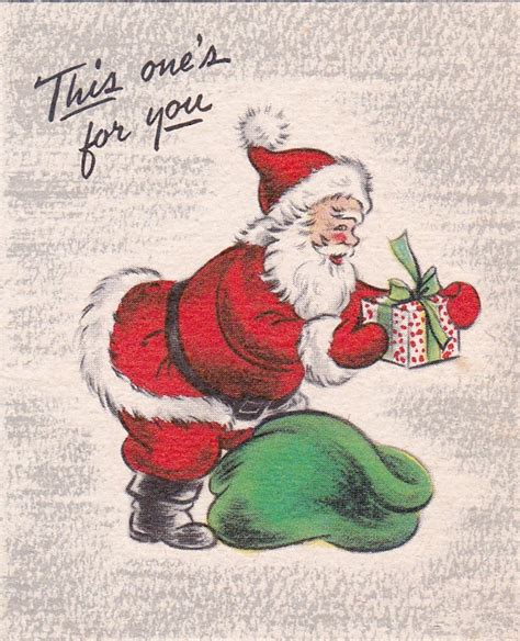 Vintage Retro Christmas Card Santa Claus Gift Digital Download - Etsy