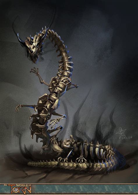 Skeletal Behir by yanzi-5.deviantart.com on @DeviantArt | Creature concept art, Fantasy ...