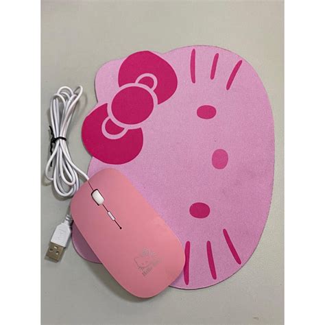 Hello kitty mouse with mouse pad | Shopee Philippines