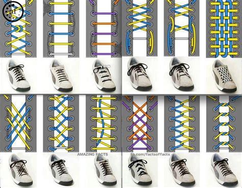 Different ways to tie shoes. | Shoe lace patterns, Shoe lace tying techniques, Ways to lace shoes