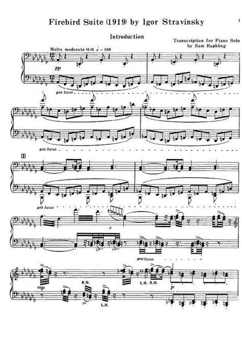 Igor Stravinsky Firebird Suite Pulcinella Tango Tango sheet music