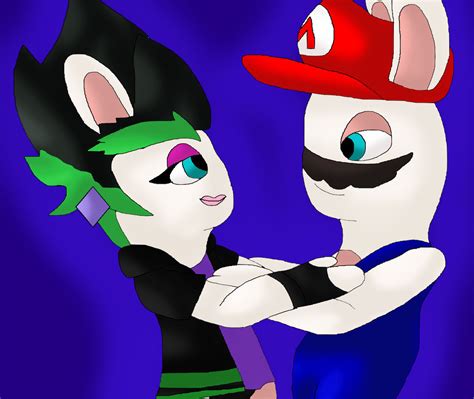 Rabbid Mario dancing with Edge by Mojo1985 on DeviantArt